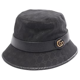 Gucci-Chapéu GG Marmont GG em lona da Gucci-Preto