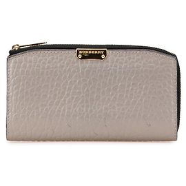 Cartera larga de cuero Burberry Gris