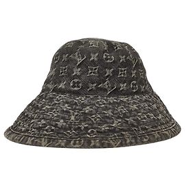 Cappello Bucket Monogram in Denim Louis Vuitton Nero