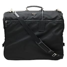 Prada-Prada Garment Bag Nylon Leather 2way Bag-Black