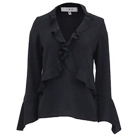 IRO Rüschentop aus schwarzem Polyester Schwarz