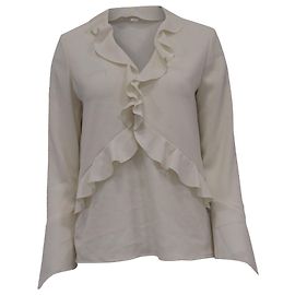IRO Rüschentop aus weißem Polyester Weiß Roh