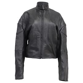 Giacca da motociclista con zip Acne Studios in pelle di agnello nera Nero