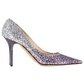 Jimmy Choo Romy Pointed Pumps in Purple Glitter Purple