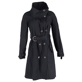 Stella Mc Cartney Trench coat duplo abotoado com cinto em algodão preto da Stella McCartney Preto