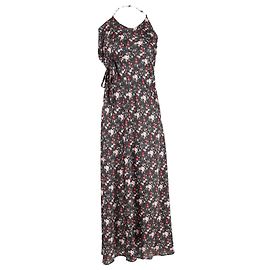 Paco Rabanne Floral-Print Chain-Link Maxi Dress in Multicolor Polyester  Multiple colors