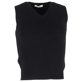The Row Comi Knit Vest in Black Cashmere Black
