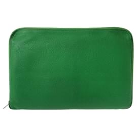 Hermès-Hermes Azap TGM Leather Long Wallet-Green