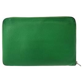 Hermès-Hermes Azap TGM Leather Long Wallet-Green