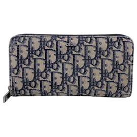 Christian Dior-Christian Dior Trotter Canvas Long Wallet-Blue