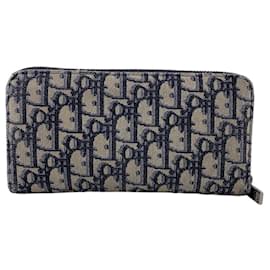 Christian Dior-Christian Dior Trotter Canvas Long Wallet-Blue