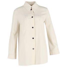 Camicia button-down a maniche lunghe Jil Sander in cotone crema Bianco Crudo