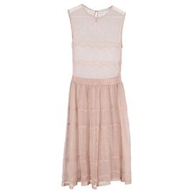 Christian Dior Vestido de renda sem mangas em seda rosa claro da Dior Marrom Rosa