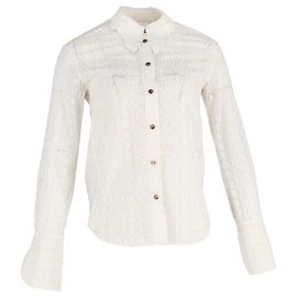 Chloé Spitzen-Bluse aus weißem Polyester Weiß Roh