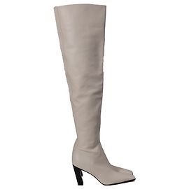 Bota Khaite Marfa acima do joelho em couro branco Branco Cru