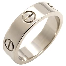 Cartier-Cartier Love Au750 White Gold Ring Size 14.5-Silvery,Metallic