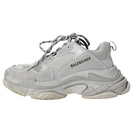 Balenciaga-Tênis Triple S Balenciaga em poliéster cinza-Cinza
