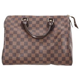 Louis Vuitton Speedy Bandoulière 30 in Brown Canvas Brown Red