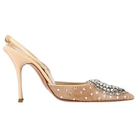 Barbara Pumps mit Schmuck Rene Caovilla aus beigem Ponyhaar Beige