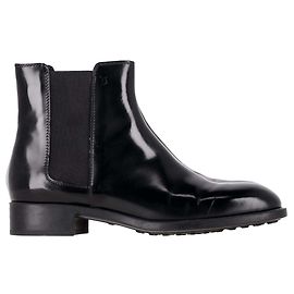 Botas Chelsea Lacadas de Cuero Negro de Tod's Negro