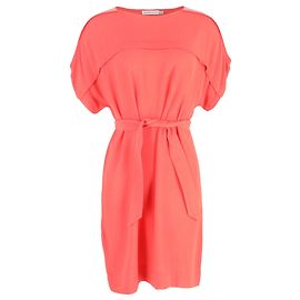 Vestido midi com cinto See by Chloé em viscose coral Laranja Coral