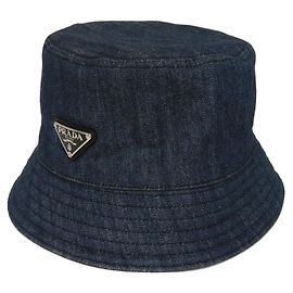 Sombrero bucket de denim Prada 1HC137 AJ6 F0008 Azul