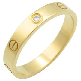 Cartier-Cartier Mini Love Ring Au750 Diamond Ring Size 21-Golden,Metallic