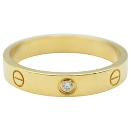 Cartier-Cartier Mini Love Ring Au750 Diamond Ring Size 21-Golden,Metallic