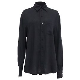 Zimmermann Zimmerman Logo Button Down Shirt in Black Viscose Black