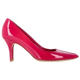 Dior Pointed-Toe Pumps in Pink Patent Leather Red Dark red