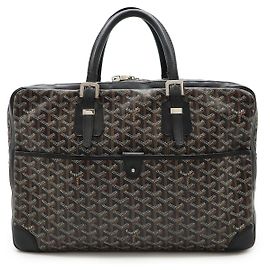 Goyard Ambassade MM PVC Leather Briefcase Black
