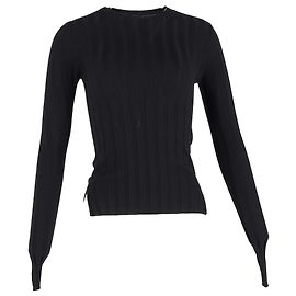Pull côtelé Acne Studios en laine noire Noir