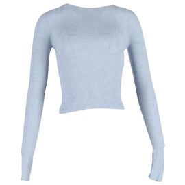 Suéter canelado Lanvin em lã azul claro Azul Azul claro