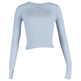 Rippstrickpullover von Lanvin aus hellblauer Wolle Blau Hellblau