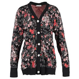 Cardigã com estampa floral em lã multicolorida da Paco Rabanne Multicor
