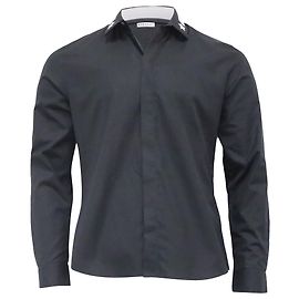 Langarmhemd aus schwarzer Baumwolle mit besticktem Kragen von Givenchy Schwarz