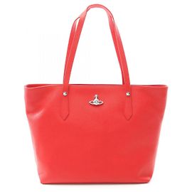 Vivienne Westwood SHOPPER Leather Tote Bag Red