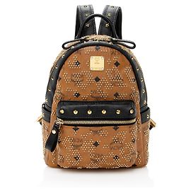 MCM Visetos Mini Mochila Studded Marrom