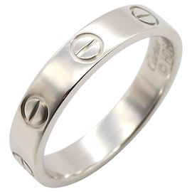 Cartier Mini Love Pt950 Platinum Ring Size 10.5 Silvery Metallic