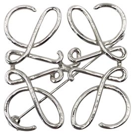 Loewe Anagram Metallbrosche Silber Metallisch