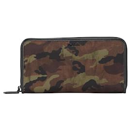Prada-Prada Camouflage Nylon Leather Long Wallet-Green