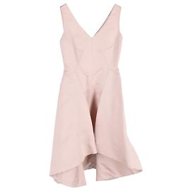 Vestido Mini V com Decote em Seda Rosa Christian Dior Rosa