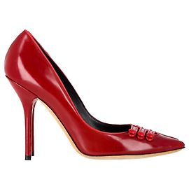 Escarpins Pointus en Cuir Rouge Dolce & Gabbana Rouge