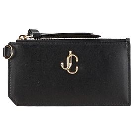 Monedero de cuero con logo JC de Jimmy Choo Negro