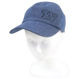 Baseballkappe mit gesticktem LV-Logo von Louis Vuitton Blau