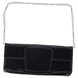 Balenciaga- Balenciaga Flap Clutch Bag with Chain Strap in Black Leather-Black