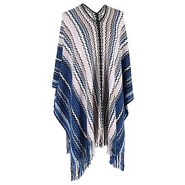 Poncho Frangi Zigzag Missoni in Lana Multicolore Multicolore