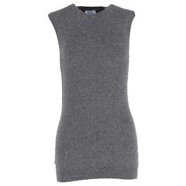 Chaleco de punto Prada en lana gris Gris