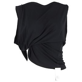 Blusa Drapeada Jacquemus em Viscose Preta Preto