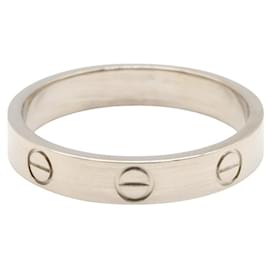 Cartier-Cartier Mini Love Au750 White Gold Ring Size 14.5-Silvery,Metallic